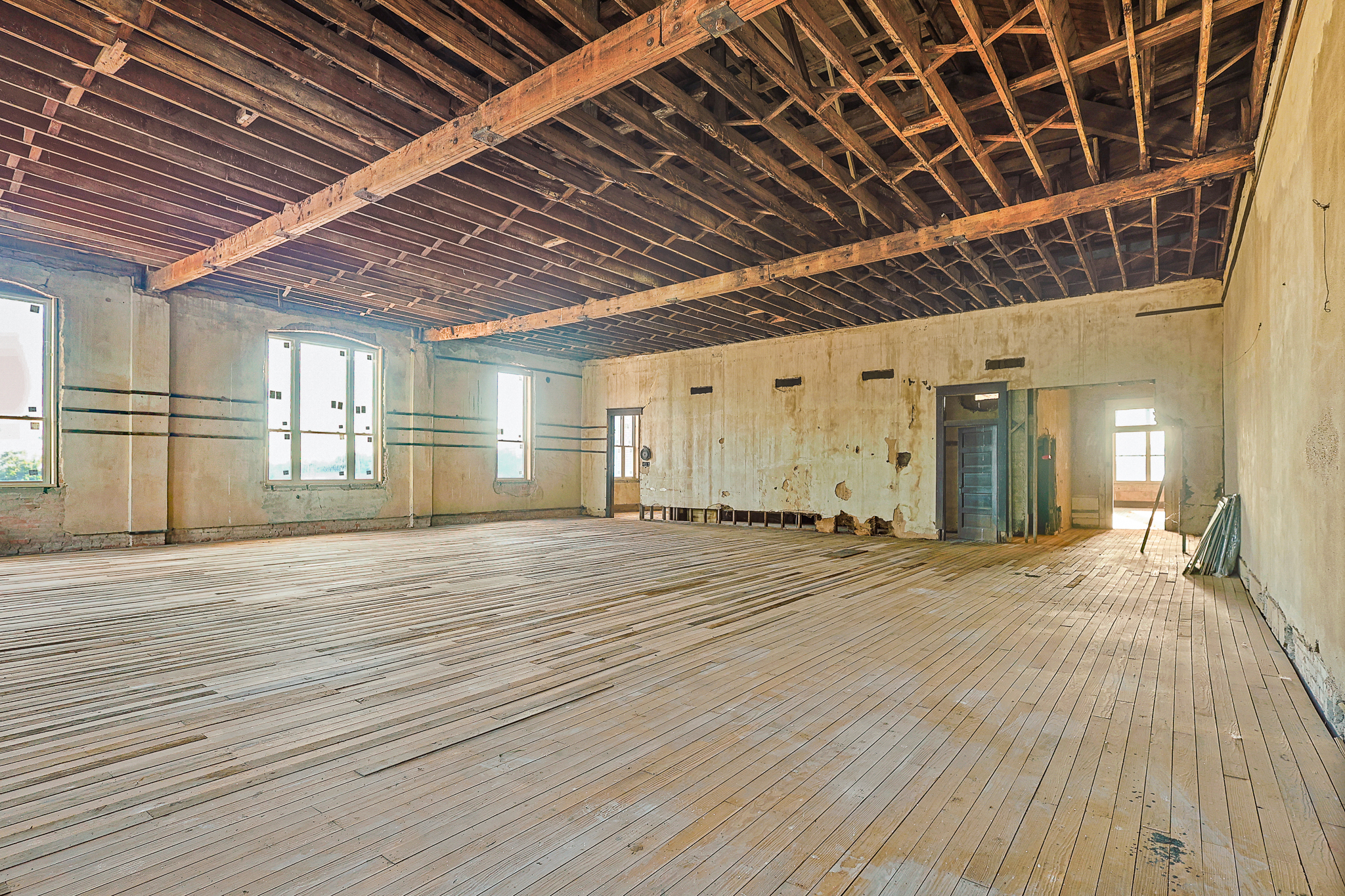 Second floor · Open shell and exposed timber